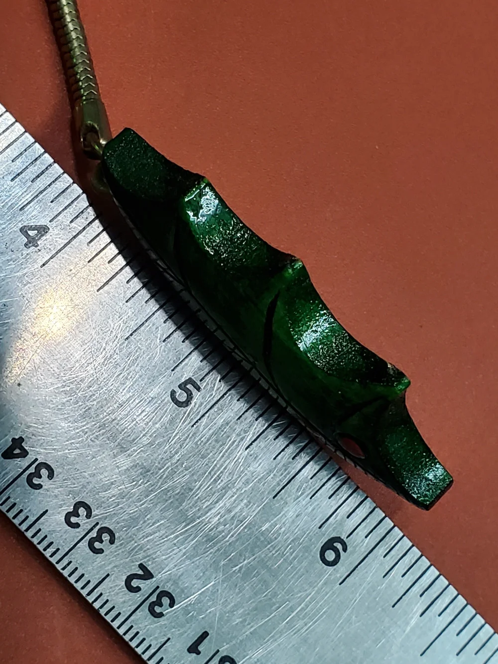 Vintage Handmade Green Holly Leaf Keychain - Holiday Home Accent